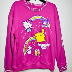 Hello Kitty And Friends Sweatshirt Women's Large Pink Long Sleeve TV Graphic